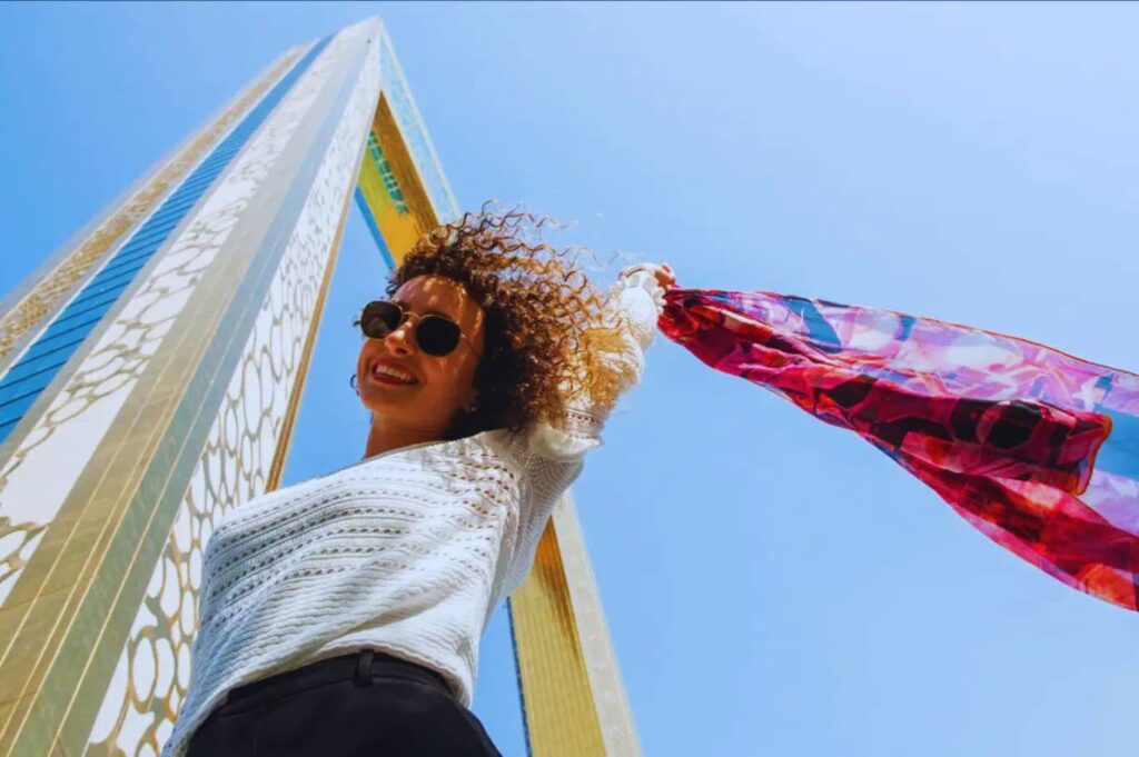 Pose for some breathtaking photos in front of Dubai Frame