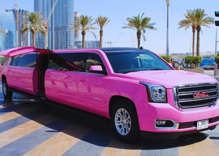 GMC Pink Panther Limousine Dubai 22 Seats for Passengers