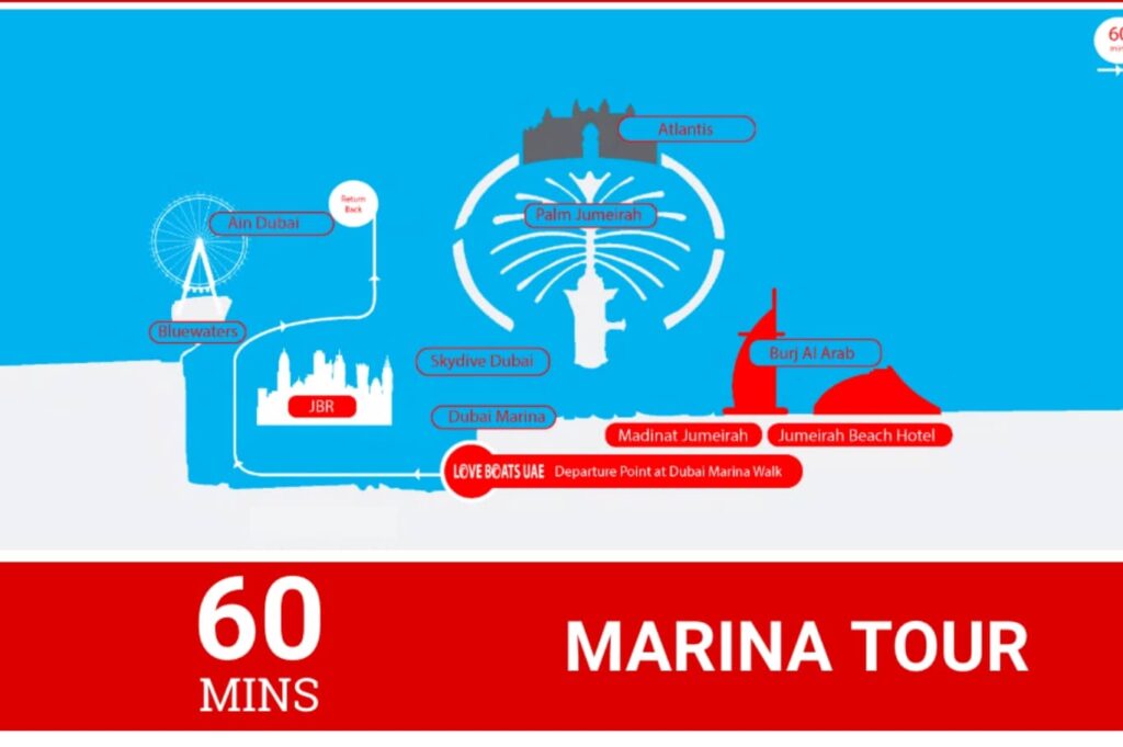 Love Boat 60 Minutes Tour Dubai Route Map