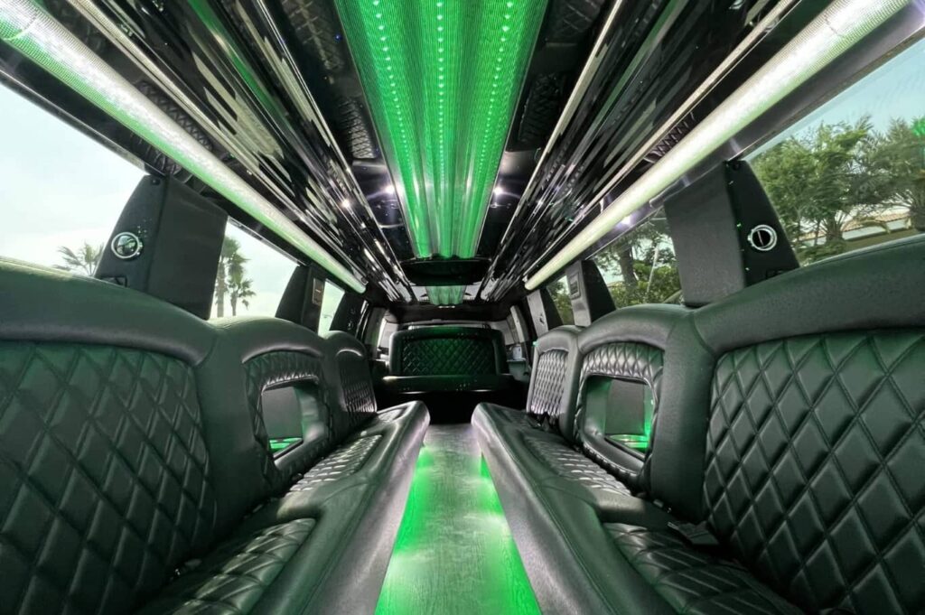 White Panther Limousine Dubai Interior Leather