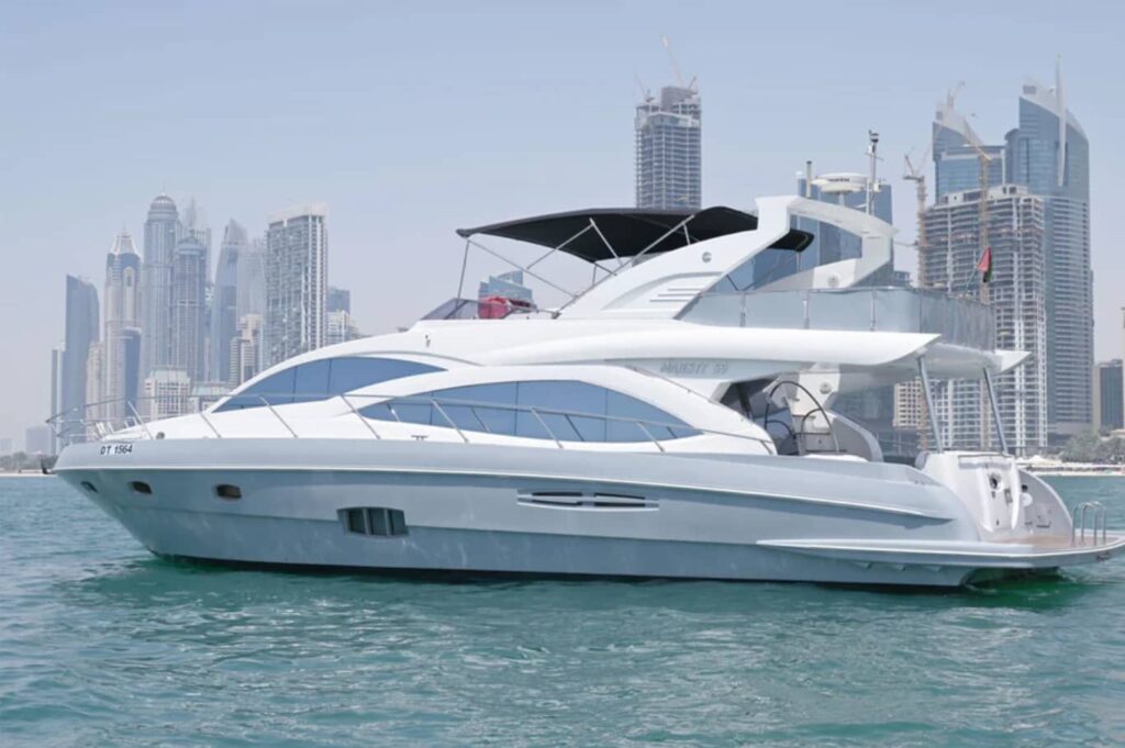 Majesty 59 FT Yacht Rental Dubai Sail in the Water