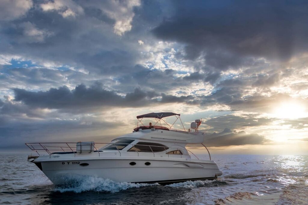 50 FT Seamaster 1 Yacht Luxury on the Water Cloudy Weather