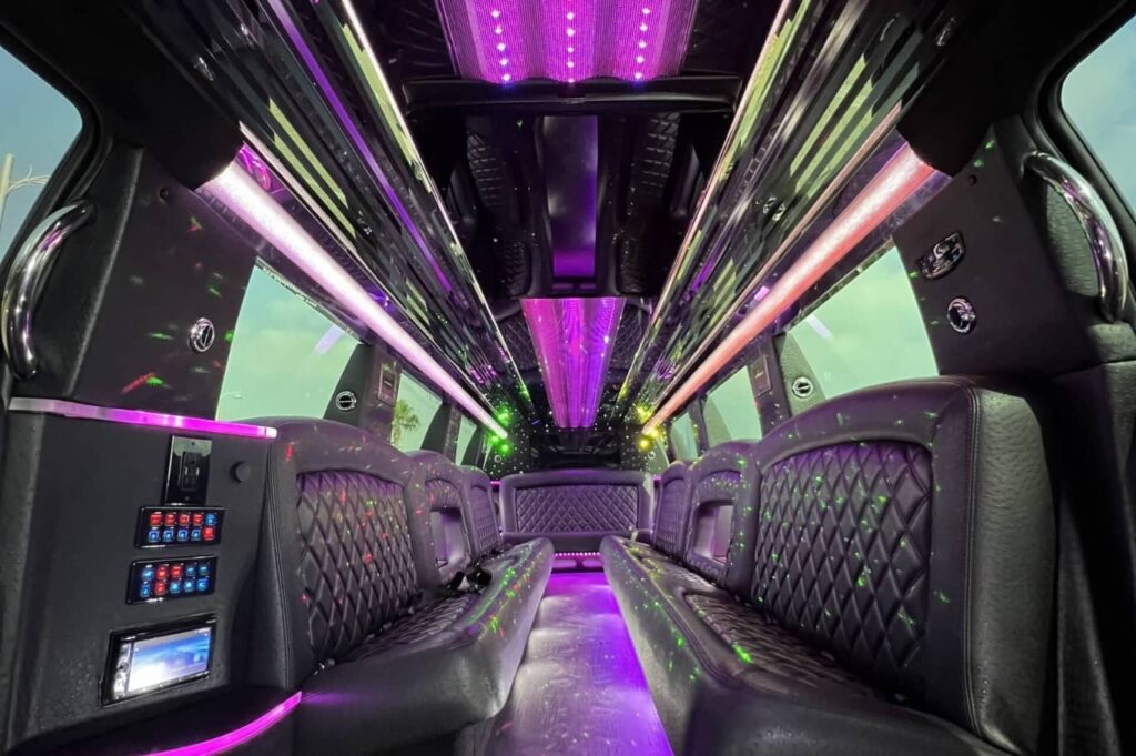 White Panther Limousine Dubai Interior Leather