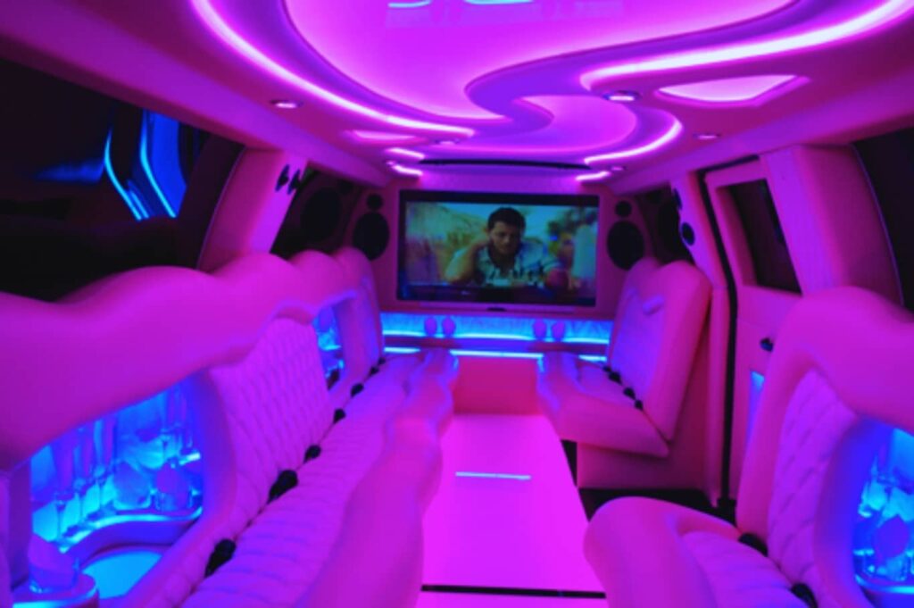 GMC Pink Panther Limousine Dubai Windows with tints