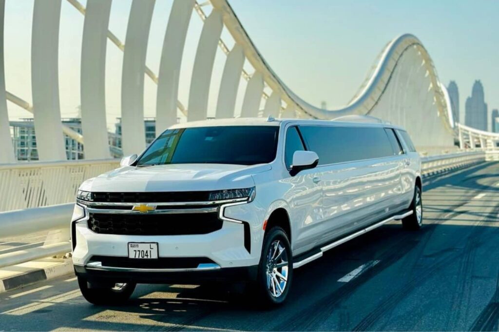 Chevrolet Suburban Kohinoor Edition Limousine White Leather Seats