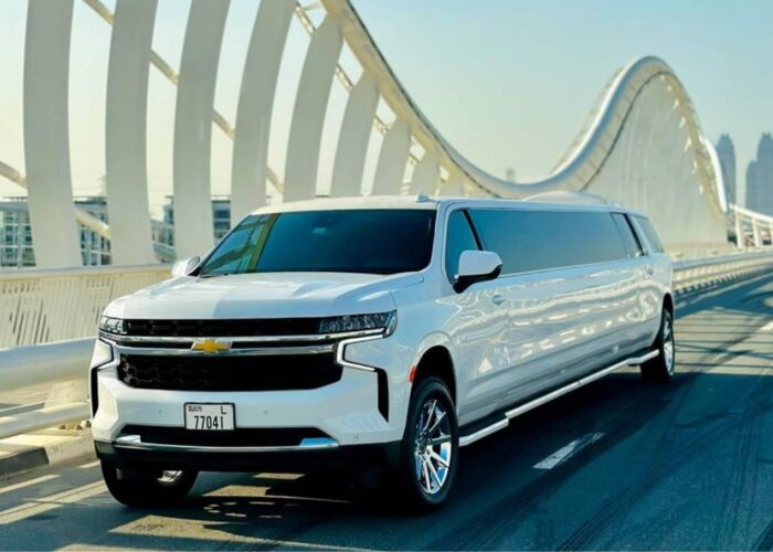 Chevrolet Suburban Kohinoor Edition Limousine White Leather Seats