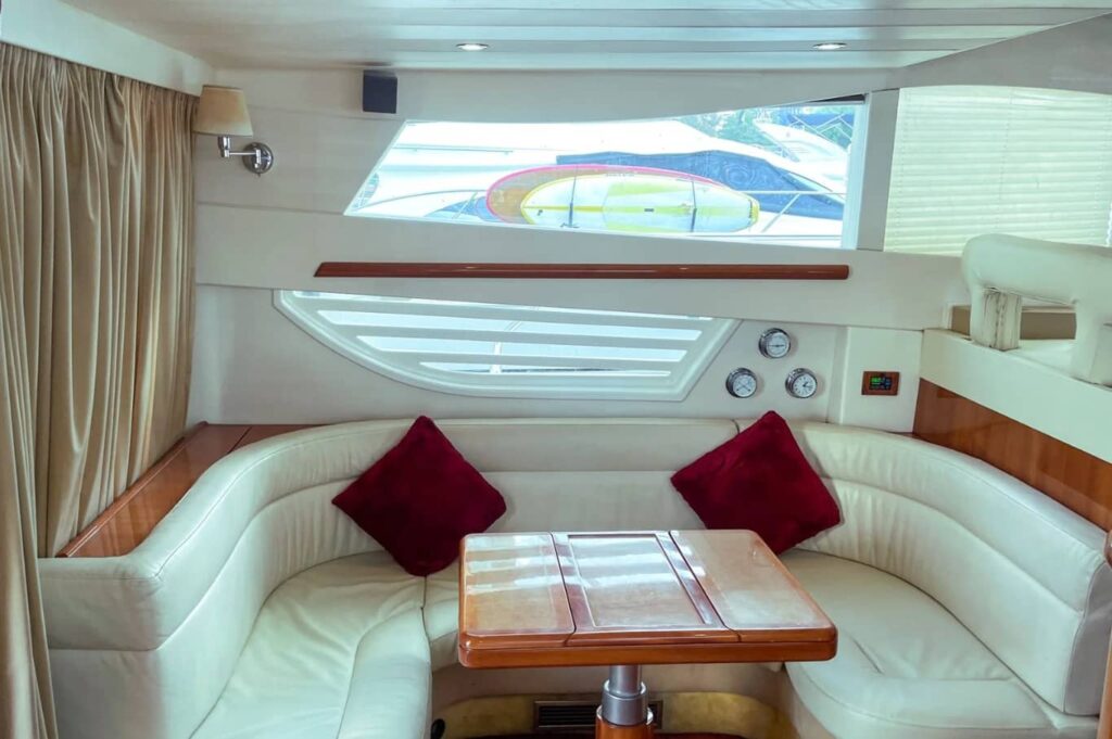 Enterprise 48 Ft. Yacht Rental Dubai Sitting Area
