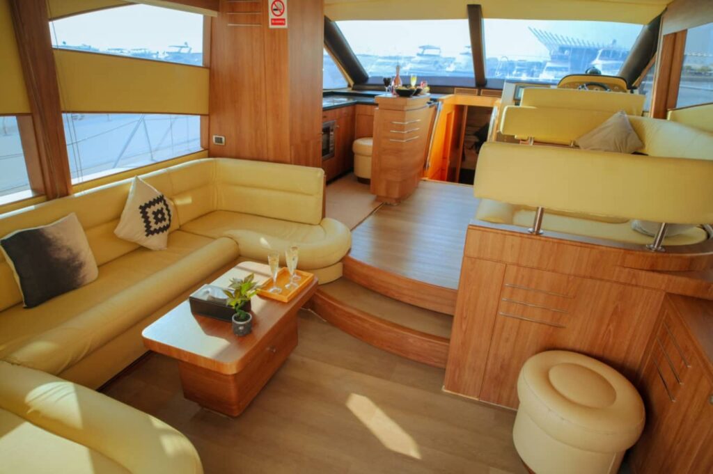 Jasmine 55 Ft. Yacht Rental Dubai Dining Table