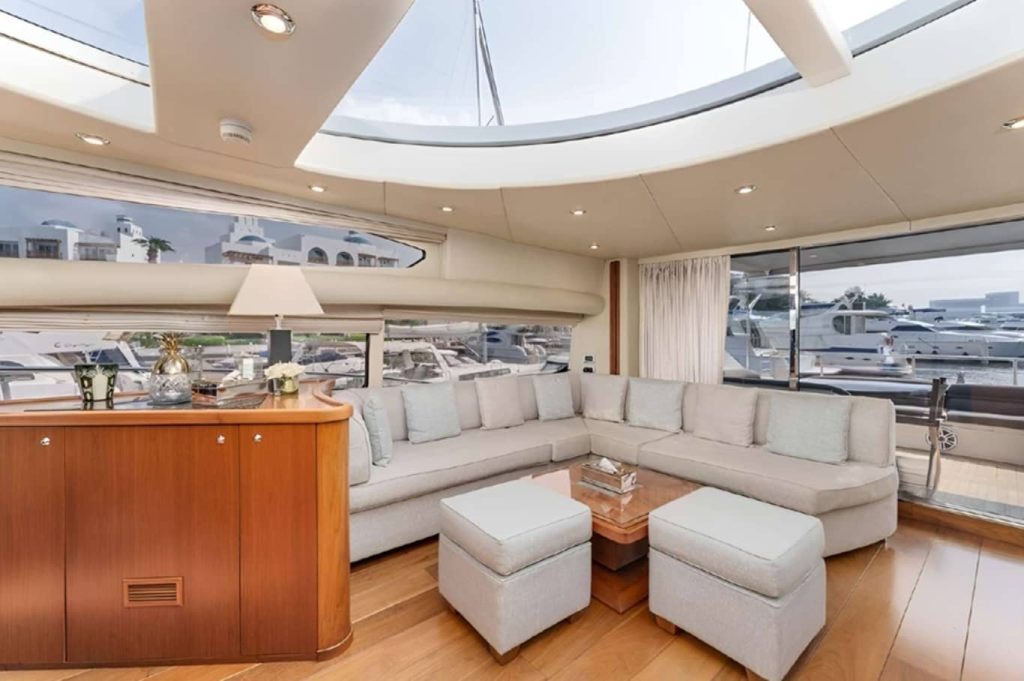 84 FT Sunseeker Yacht Dubai Seating Area