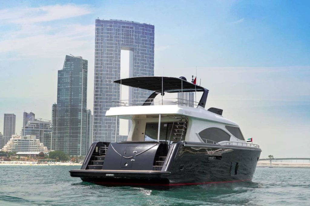 95 FT Black Pearl Yacht Dubai Back View