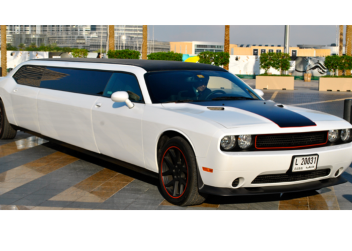 Dodge Challenger SRT Limousine Dubai Side View