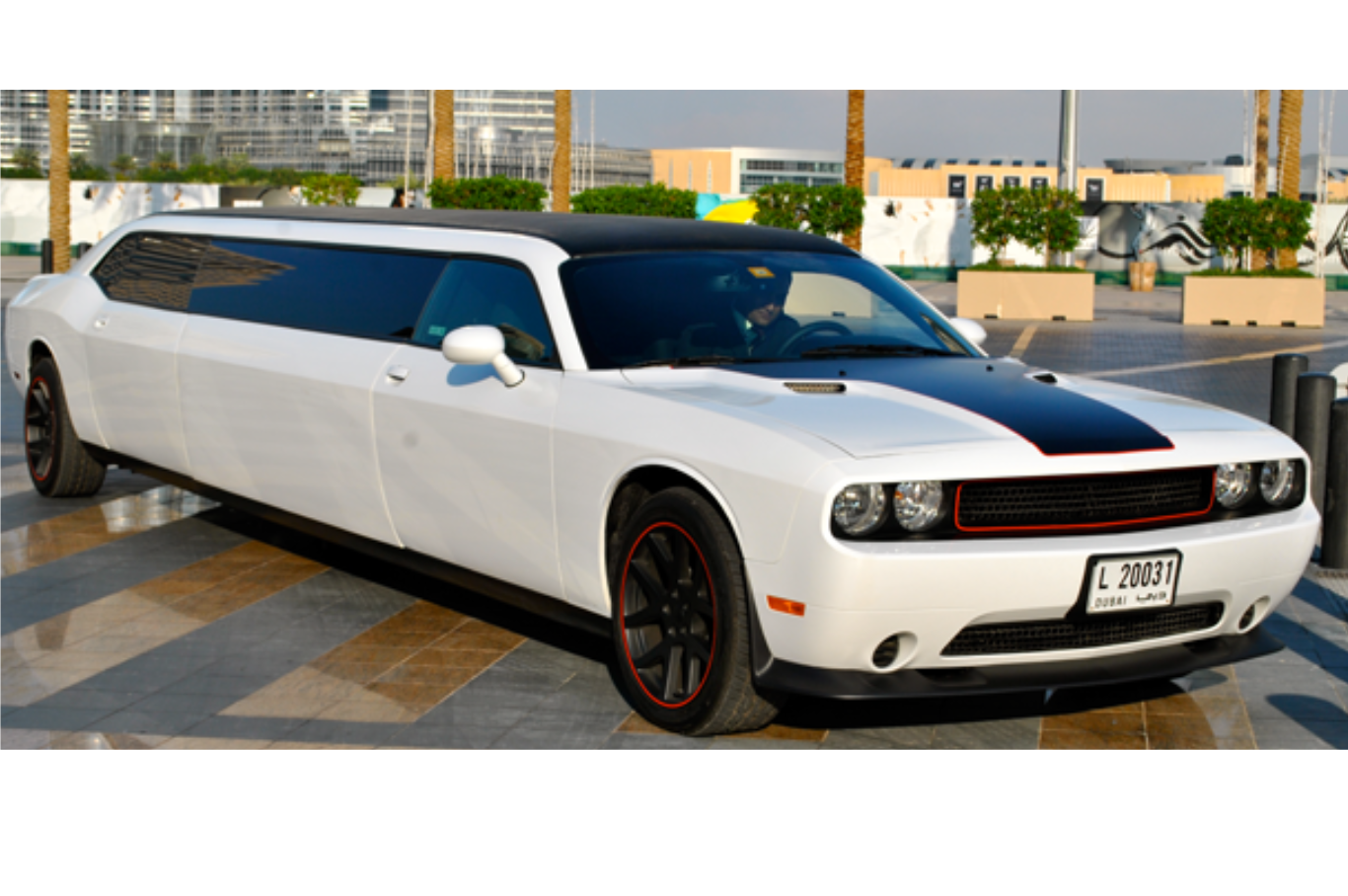 Dodge Challenger SRT Limousine Dubai Side View