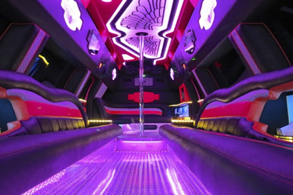 F550 Big RED Limousine Ride in Dubai Interior Design