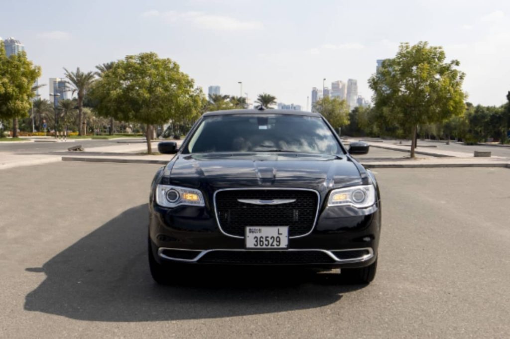 Super Chrysler Limousine Black Front View