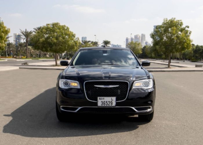 Super Chrysler Limousine Black Front View